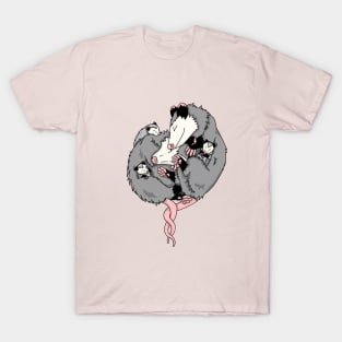 Sleeping opossum family T-Shirt